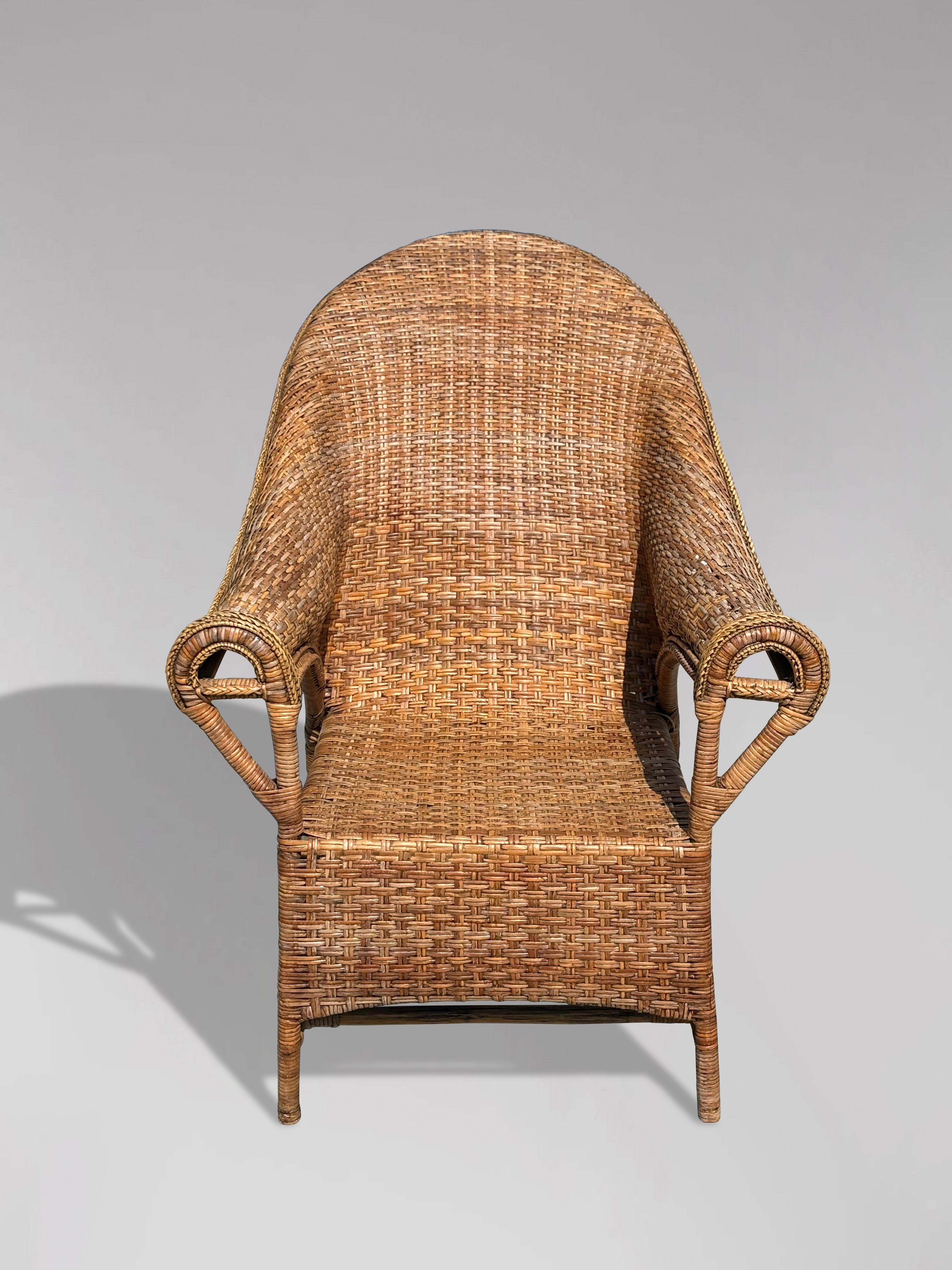 Paire de fauteuils Arts & Crafts en osier et rotin biologique par Dryad en vente 2