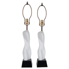 Pair of Organic Ceramic Table Lamps