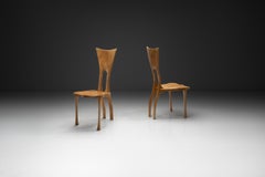Paire de chaises en orme non traité, signées Mattes Nebeling, Allemagne, début du XXIe siècle