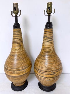 Pair of Organic Modern Bamboo Lamps