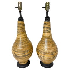 Pair of Organic Modern Bamboo Lamps