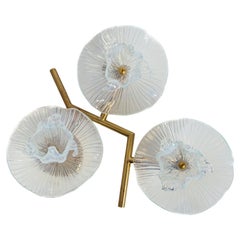 Paar organische, moderne Murano-Wandleuchten mit Blumen, zeitgenössisch