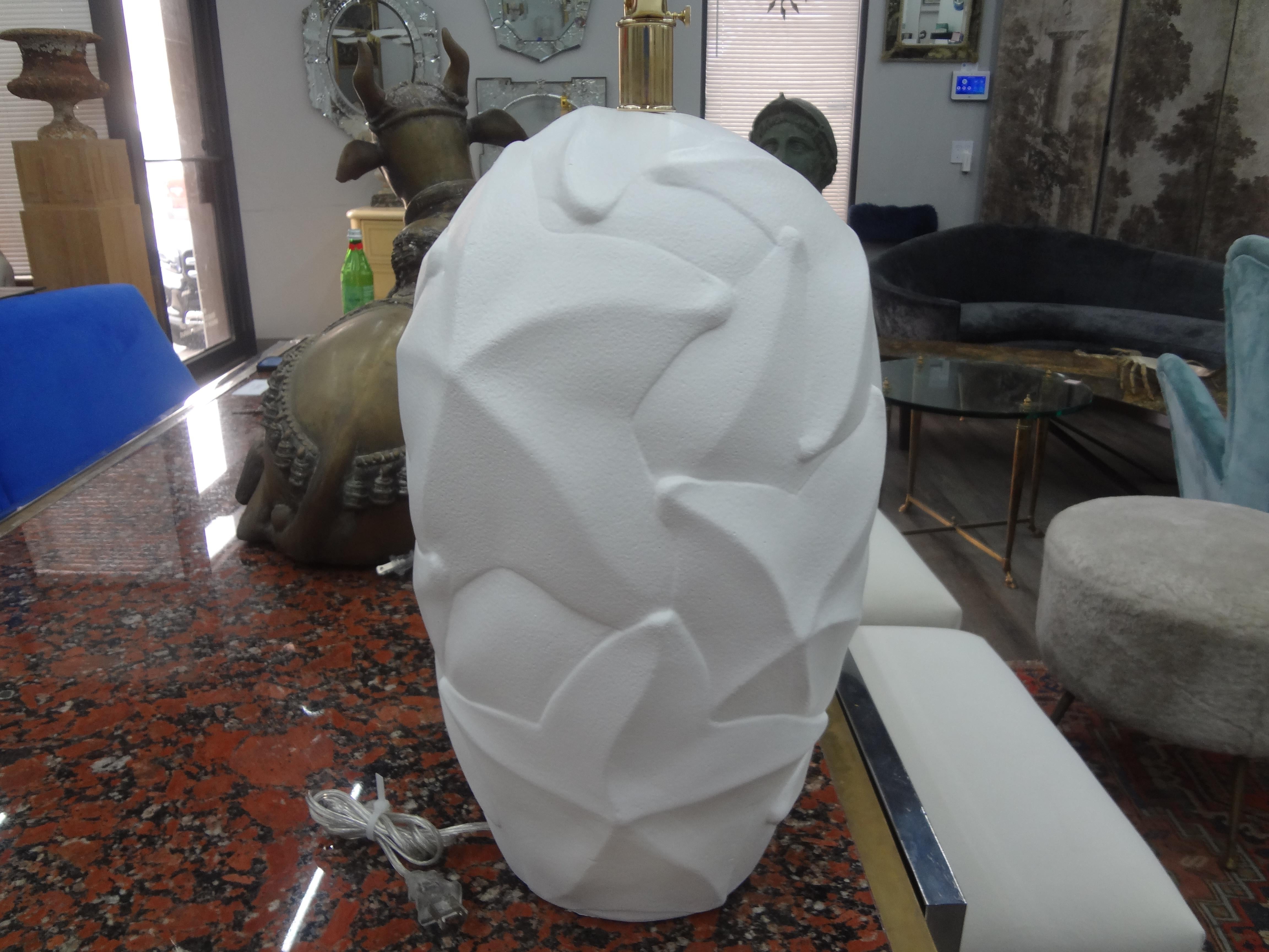 Pair of Organic Modern Plaster Lamps After Dorothy Draper 2
