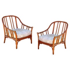 Pair of Organic Modern Rattan Lounge Chairs by Elinor McGuire