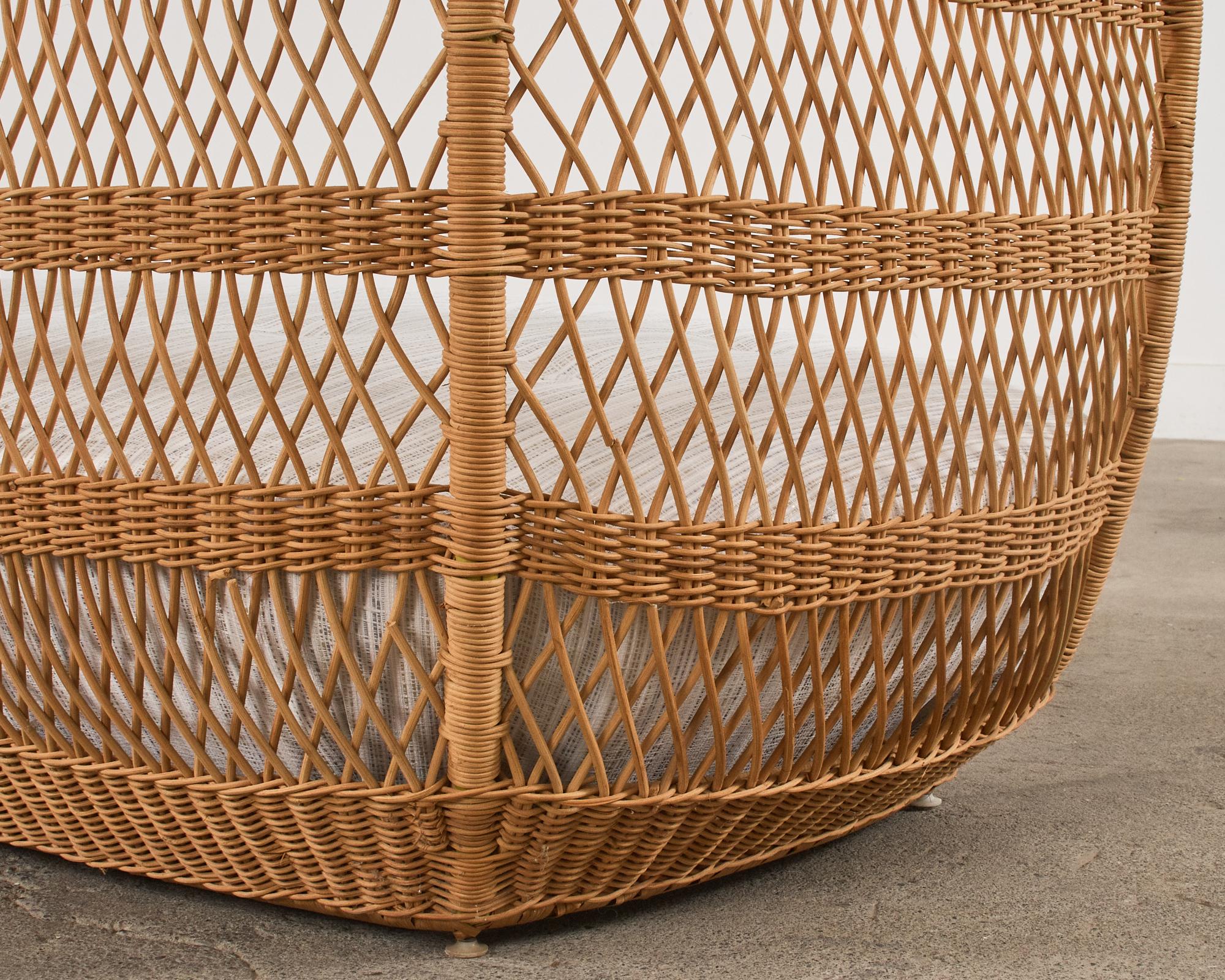 Pair of Organic Modern Rattan Wicker Basket Sofa Settees For Sale 10