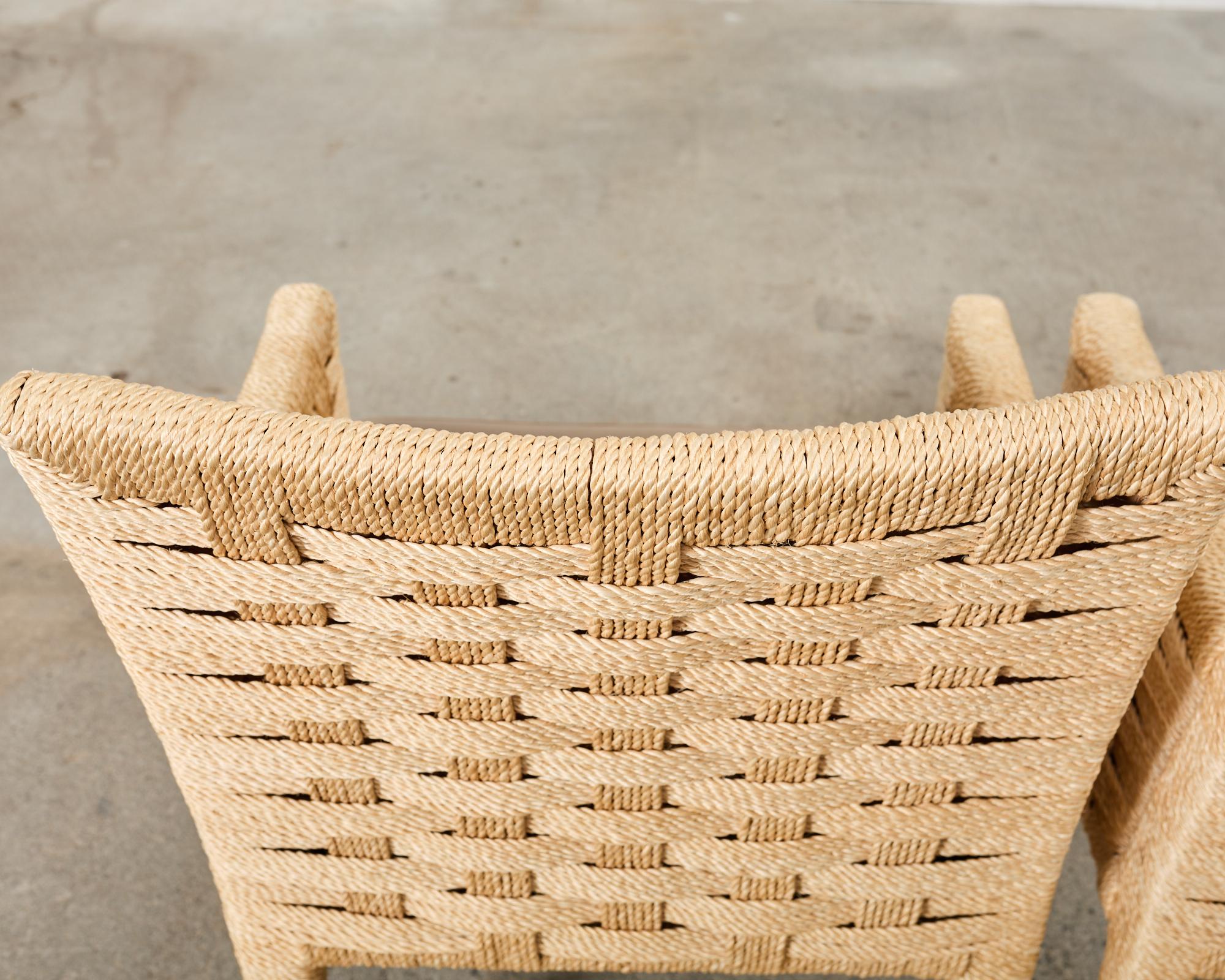 Pair of Organic Modern Rope Armchairs by Wicker Works 5