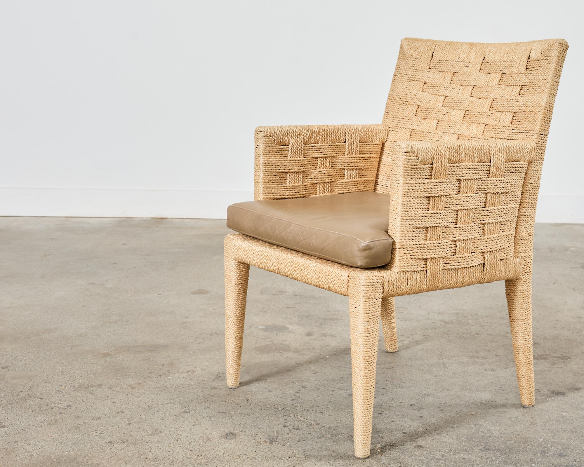 Pair of Organic Modern Rope Armchairs by Wicker Works 7
