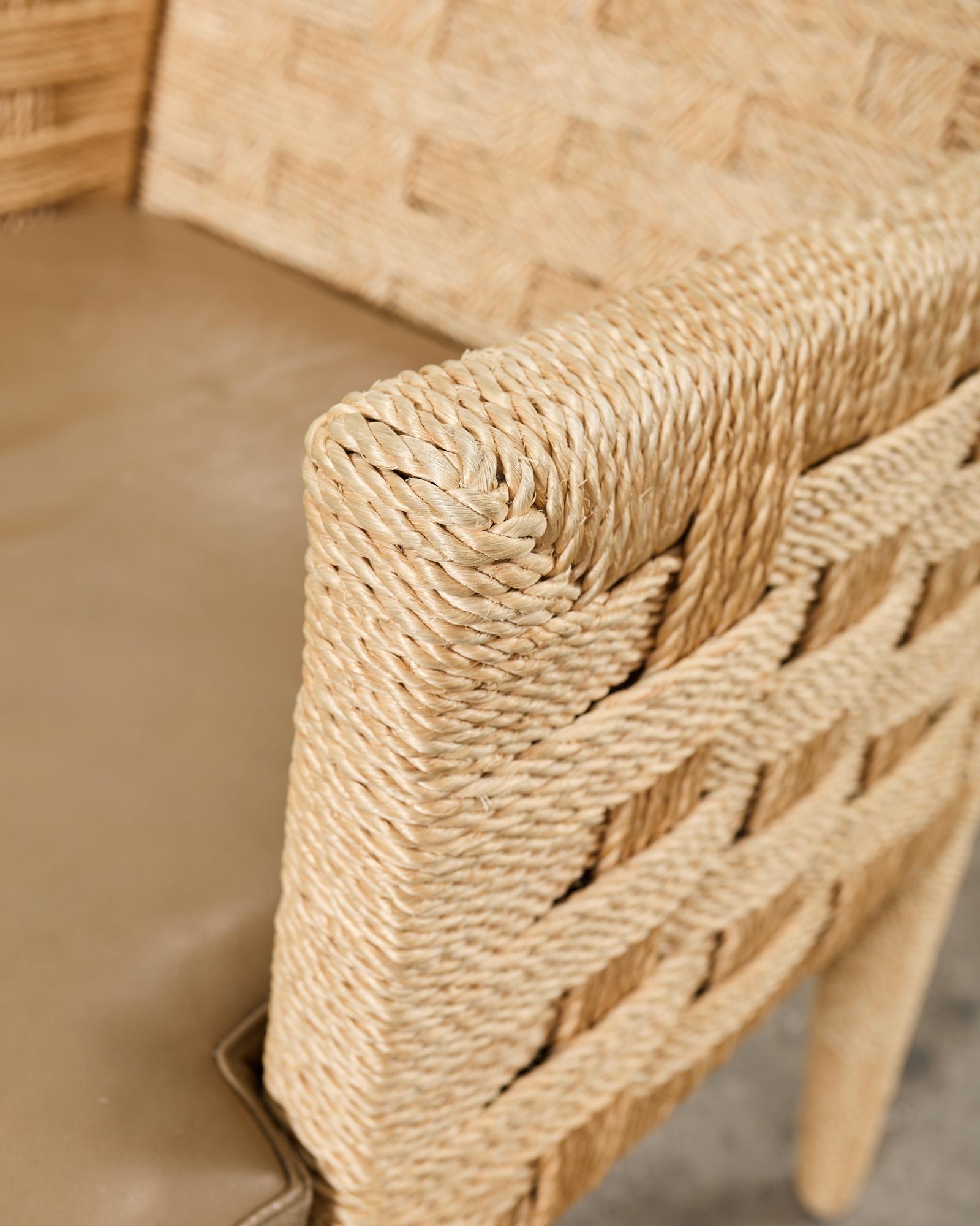 Pair of Organic Modern Rope Armchairs by Wicker Works 8