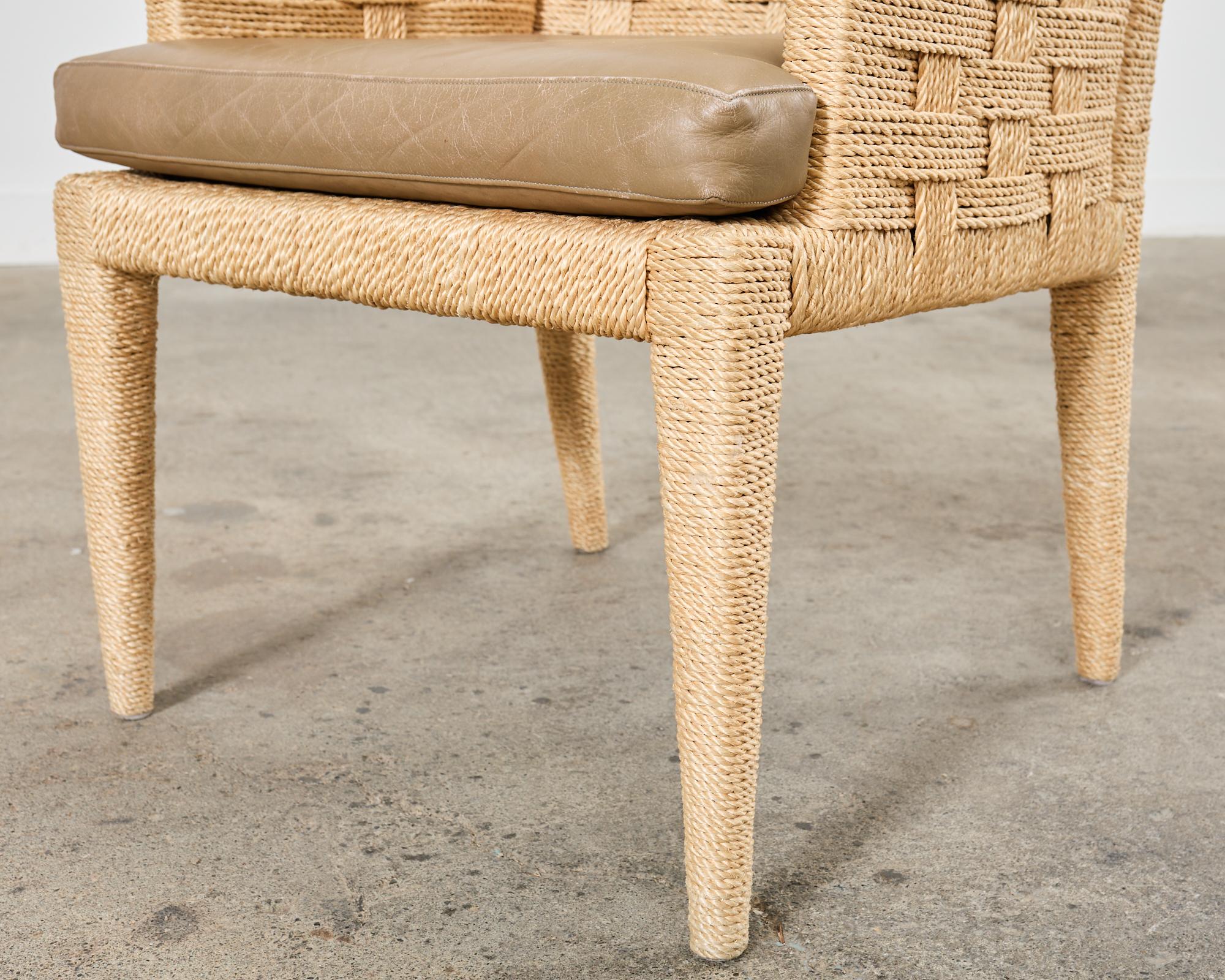 Pair of Organic Modern Rope Armchairs by Wicker Works 9