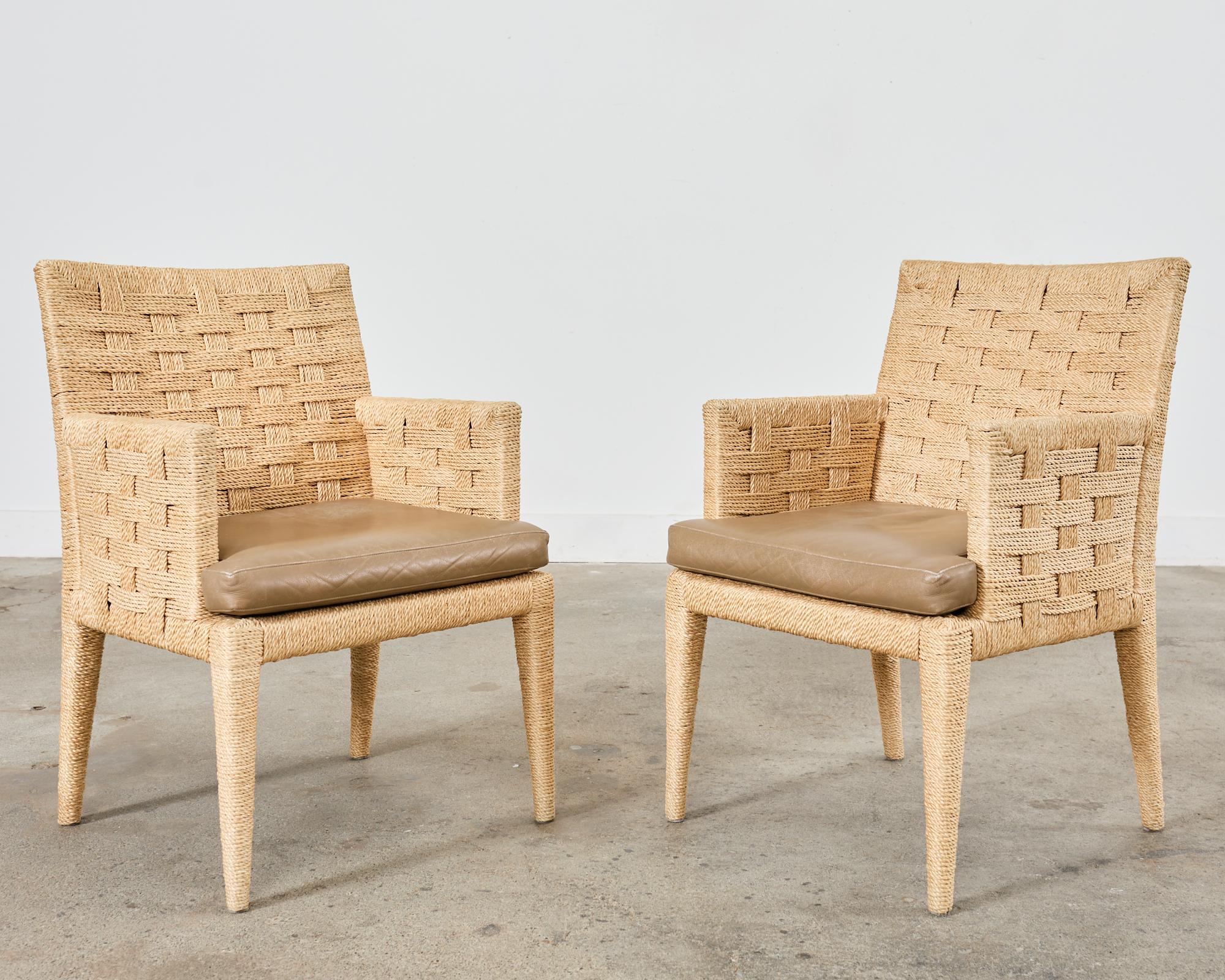 Hand-Crafted Pair of Organic Modern Rope Armchairs by Wicker Works