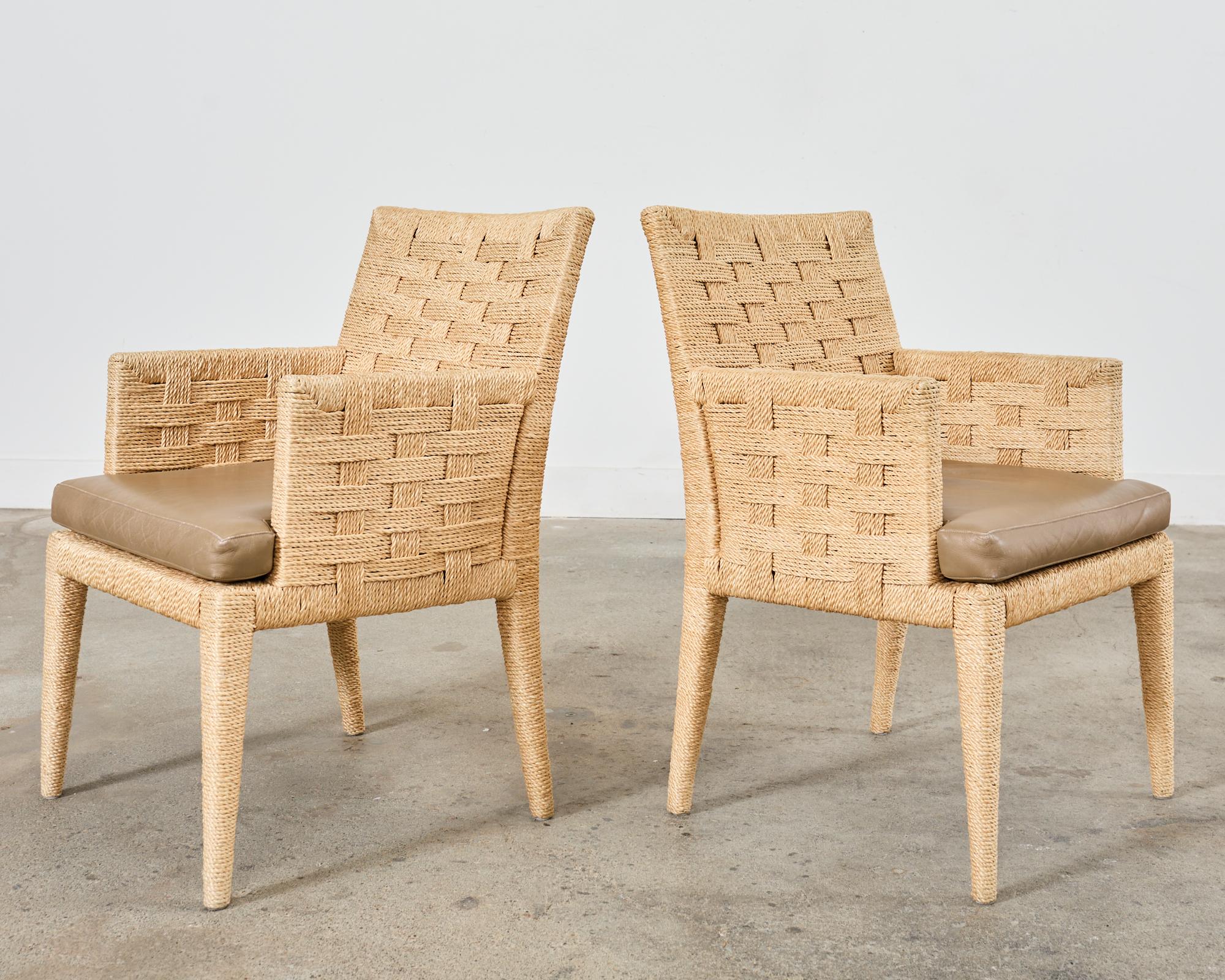 Contemporary Pair of Organic Modern Rope Armchairs by Wicker Works