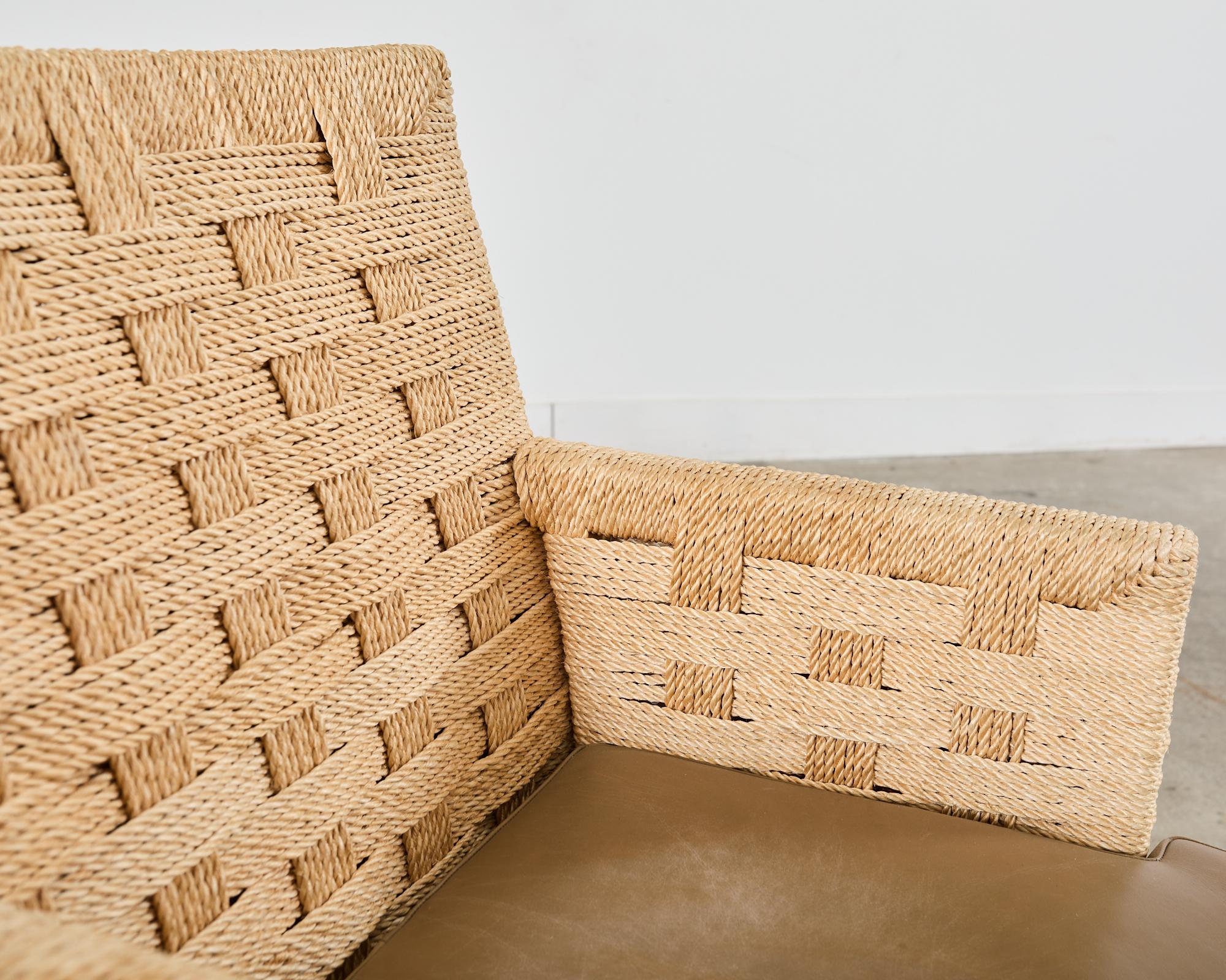 Pair of Organic Modern Rope Armchairs by Wicker Works 1