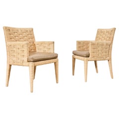 Pair of Organic Modern Rope Armchairs by Wicker Works