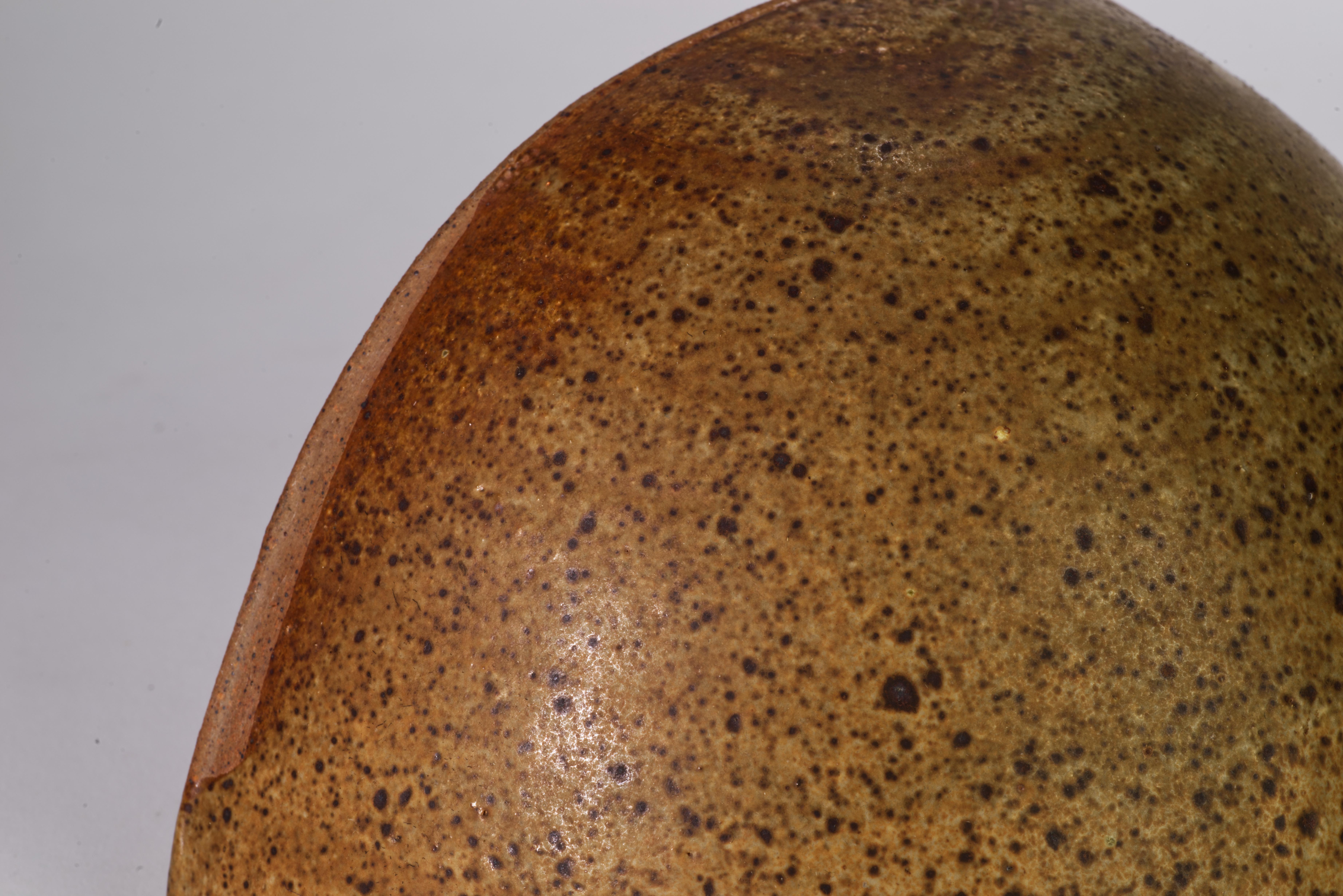 20th Century Pair of Organic Modern Salt Glaze Mocha Brown Bookends, Art Studio Pottery For Sale