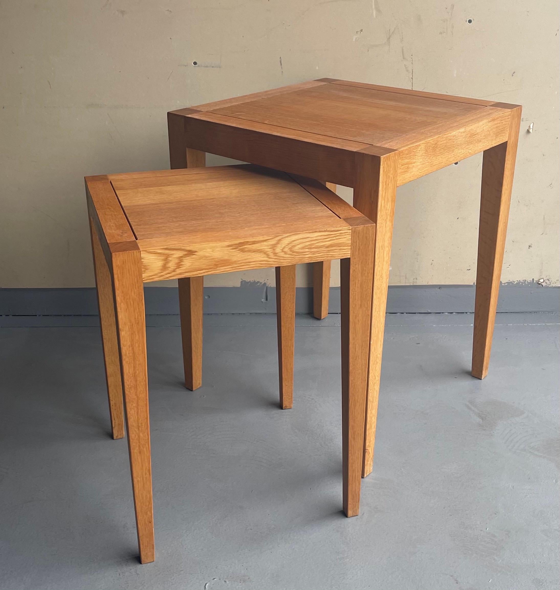 Pair of Organic Modern Square Nesting Tables by Gunther Lambert For Sale 8