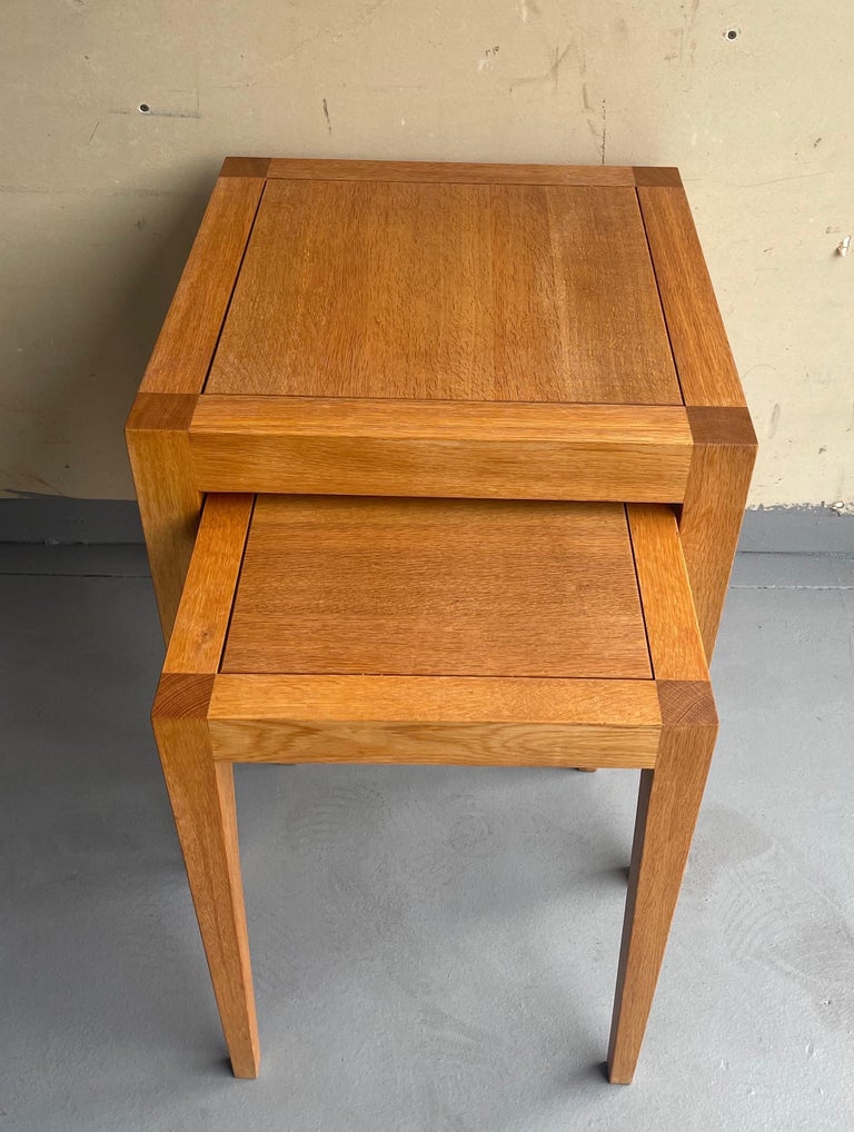 Pair of Organic Modern Square Nesting Tables by Gunther Lambert For ...