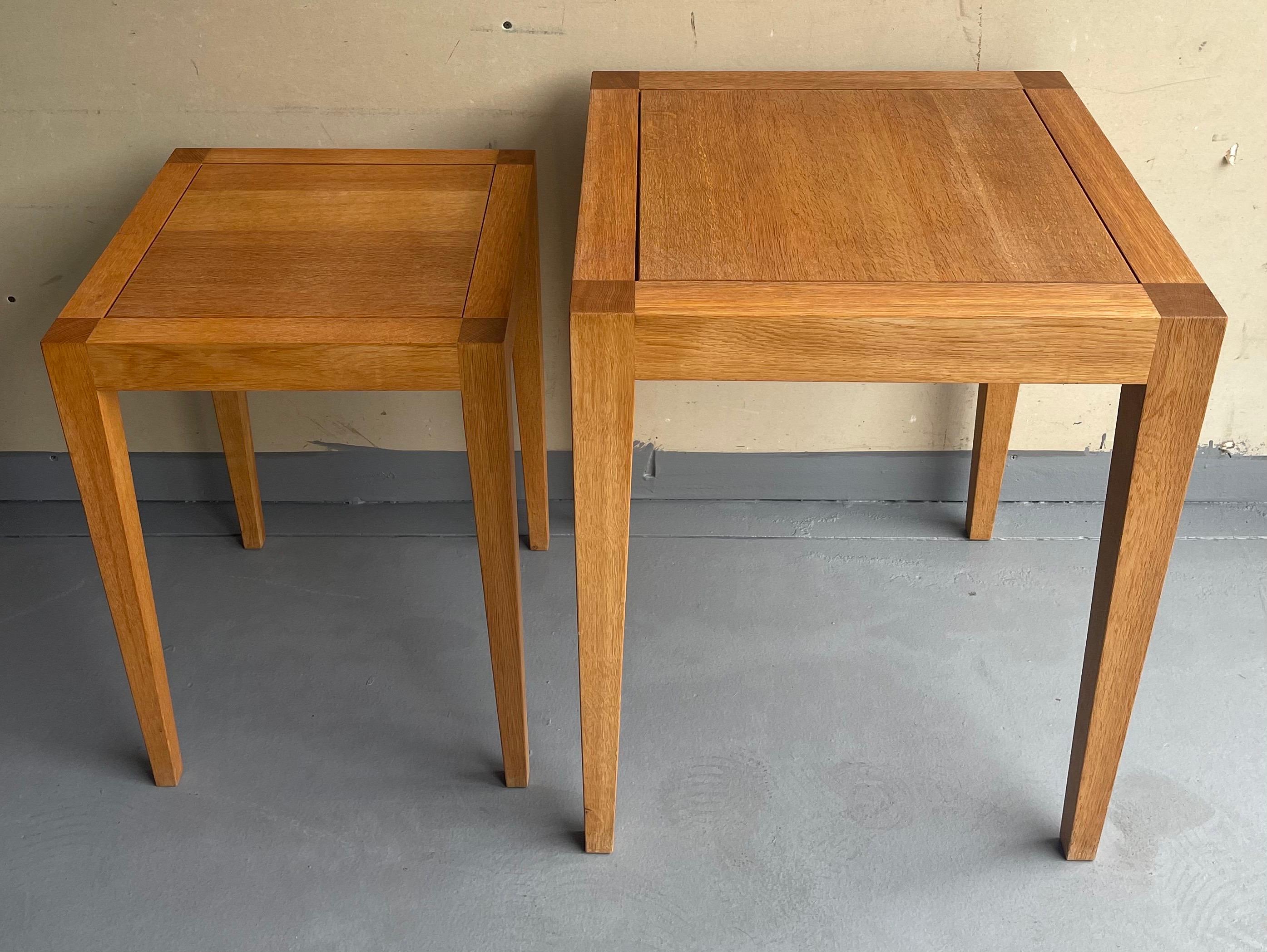 Pair of Organic Modern Square Nesting Tables by Gunther Lambert In Good Condition For Sale In San Diego, CA