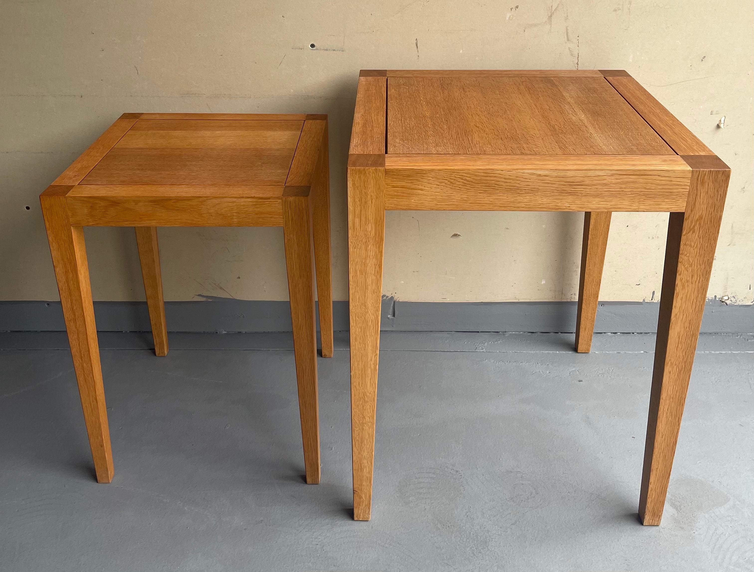 20th Century Pair of Organic Modern Square Nesting Tables by Gunther Lambert For Sale