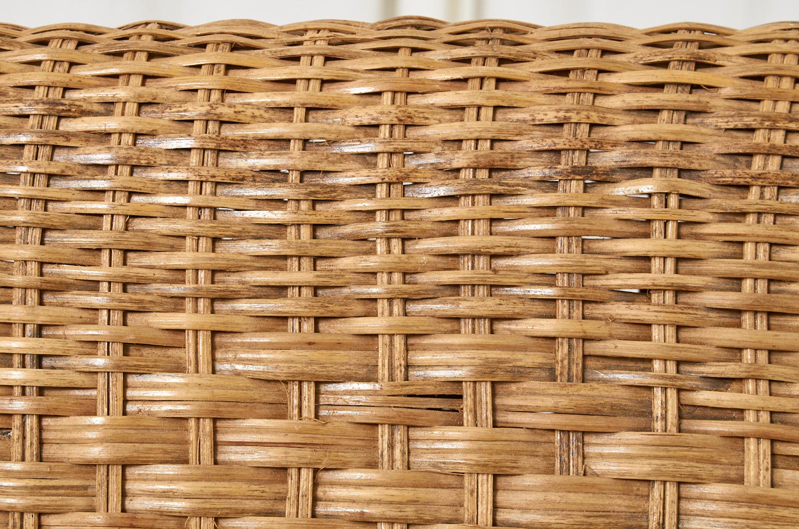 Organic Modern Woven Wicker Rattan Sofa Settees 8