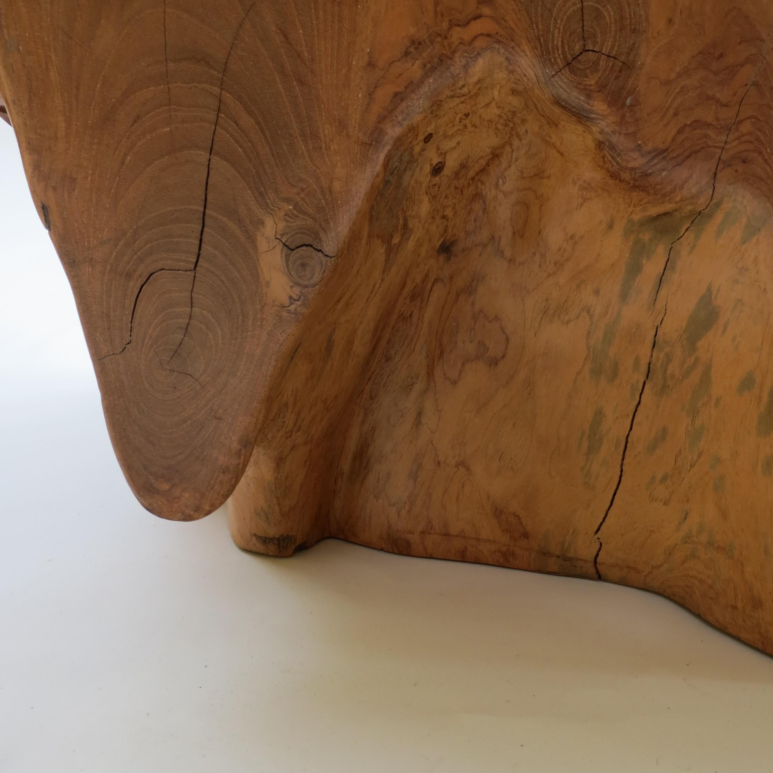 Pair of Organic Naturalistic Chunky Root Teak Cube Side Tables Nightstands In Good Condition In Stow on the Wold, GB