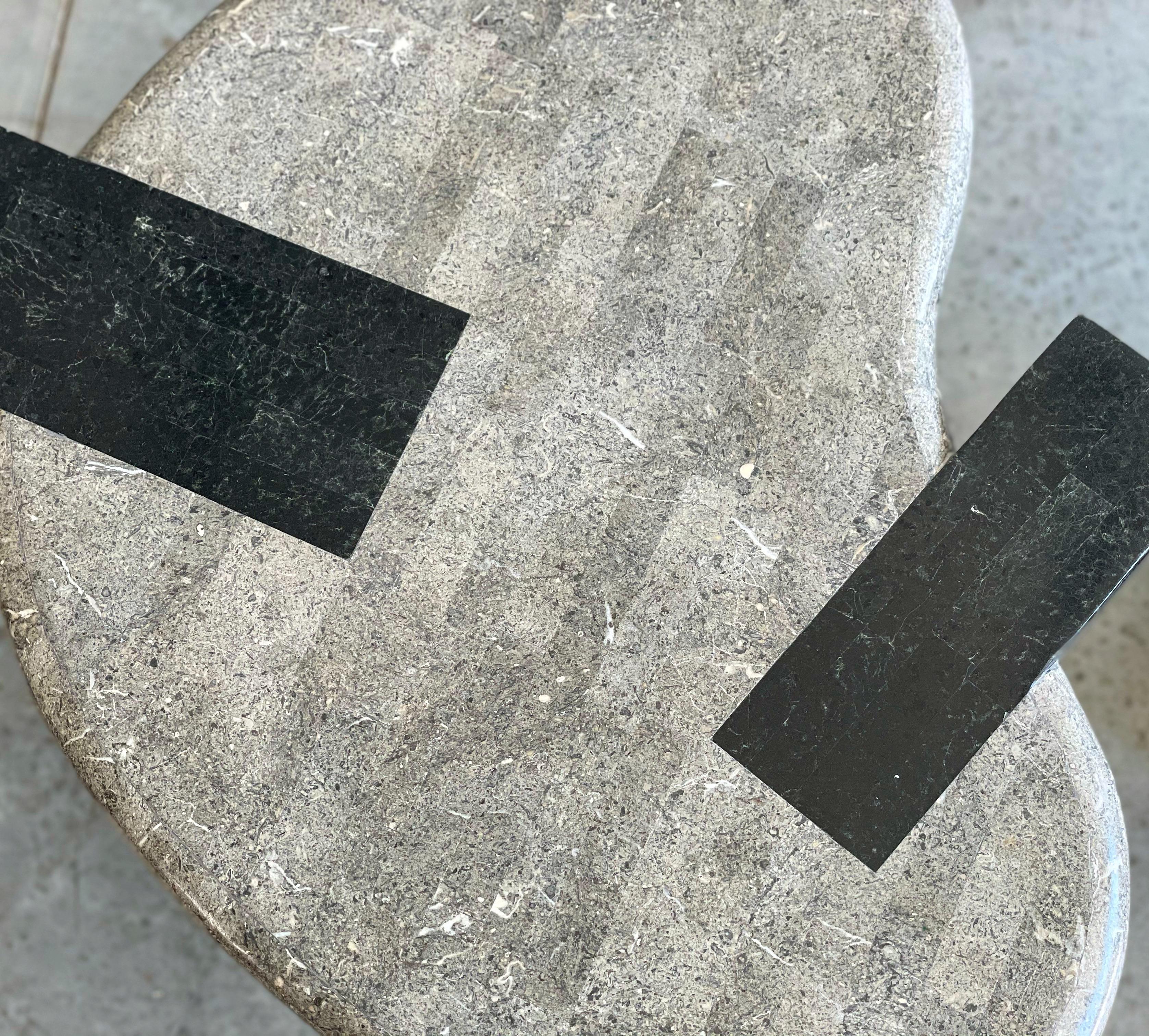 Pair of Organic Post Modern End Tables by Maitland-Smith in Tessellated Stone In Good Condition In Framingham, MA