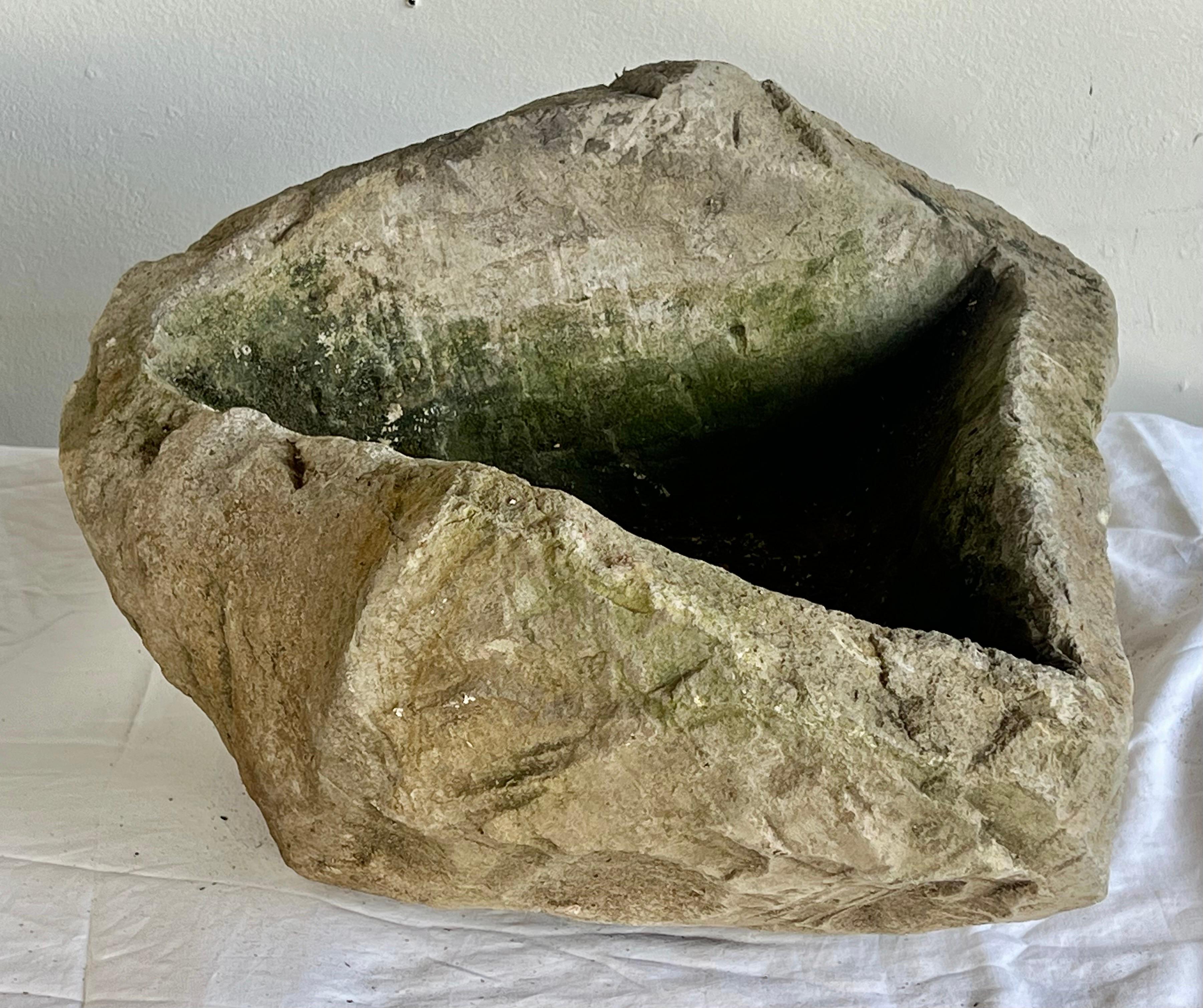 Pair of Organic Rock Planters C. 1960's In Distressed Condition For Sale In Los Angeles, CA