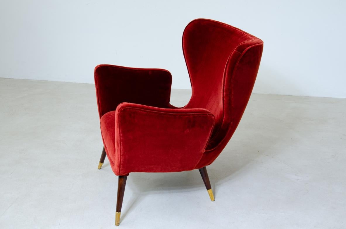 Paar organisch geformte Sessel, italienische Herstellung, 1950er-Jahre (Italienisch) im Angebot