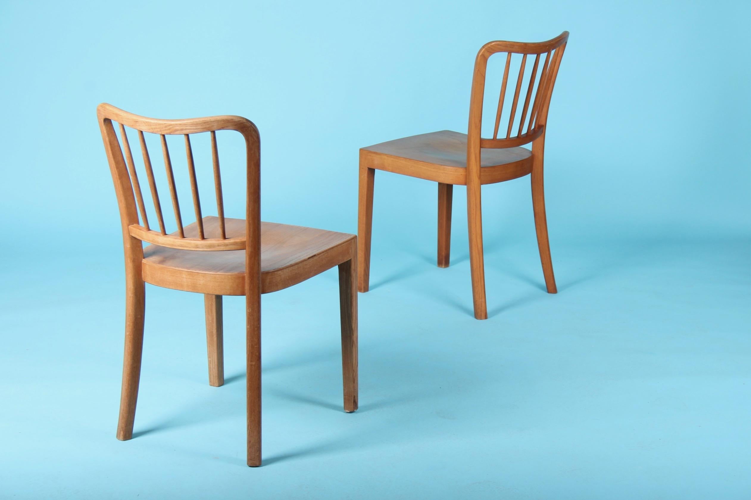 Mid-20th Century Pair of Organic Wood Chairs