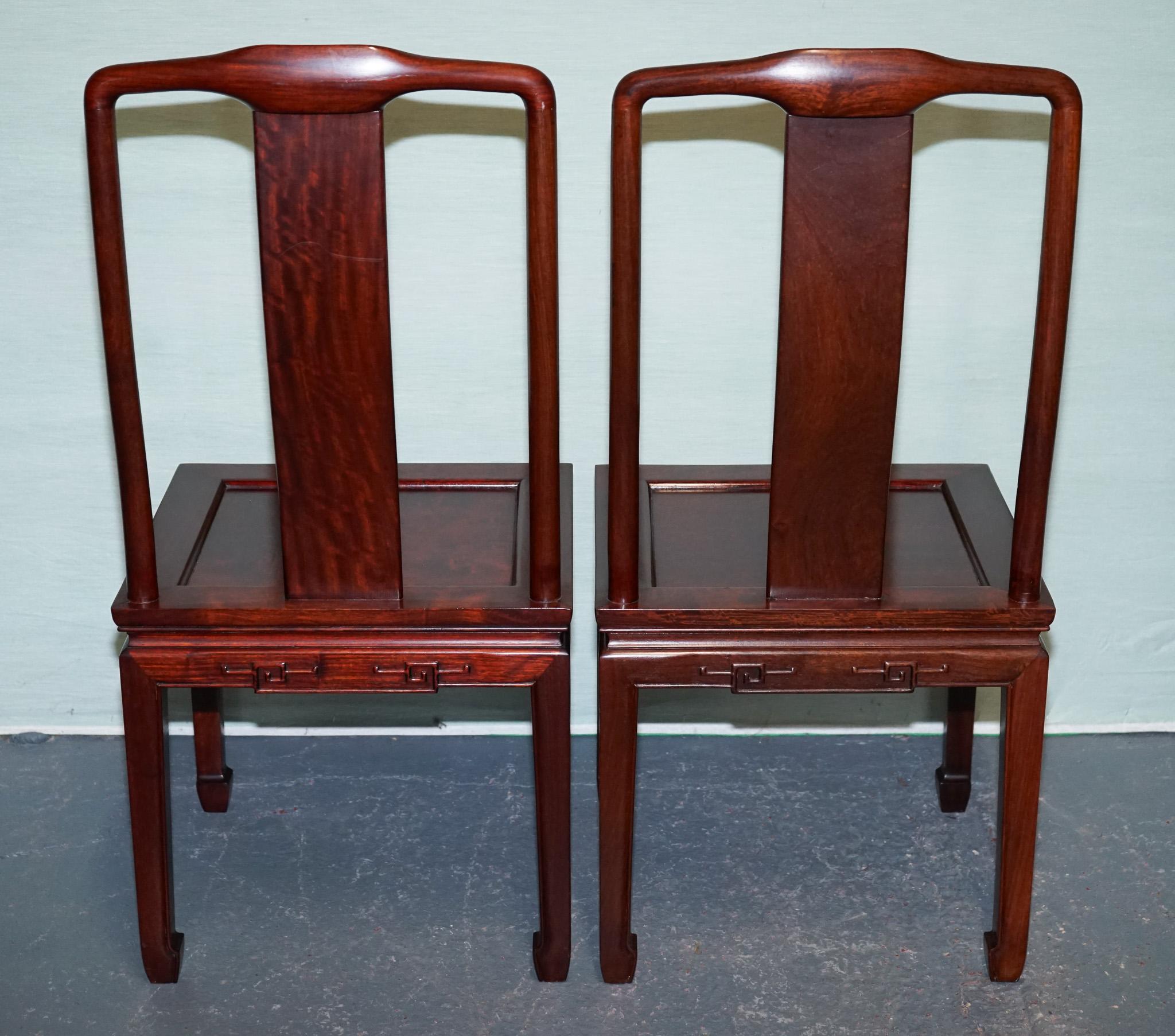 Pärchen aus ostchinesischem Hartholz, Perlmutt, eingelegt, A. Hall Stühle im Angebot 8