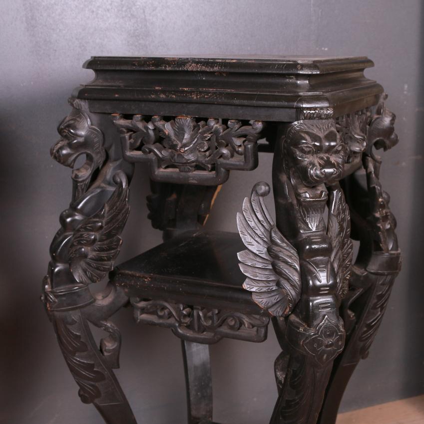 Pair of Oriental Country House Pedestals In Good Condition In Leamington Spa, Warwickshire