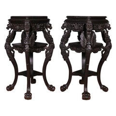 Pair of Oriental Country House Pedestals