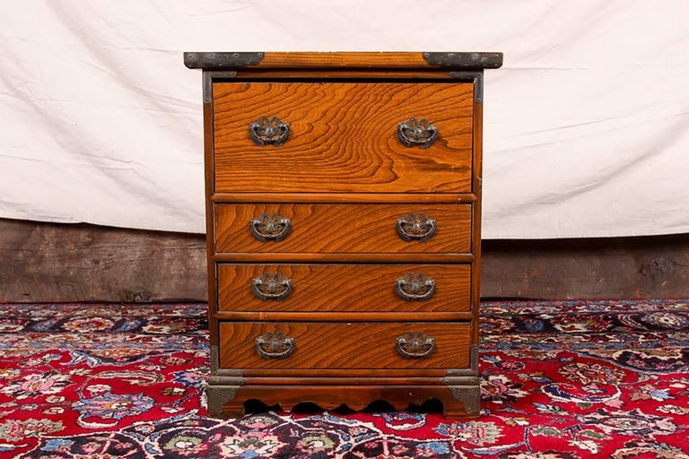 Pair of Oriental Exotic Wood Bedside Chests at 1stdibs