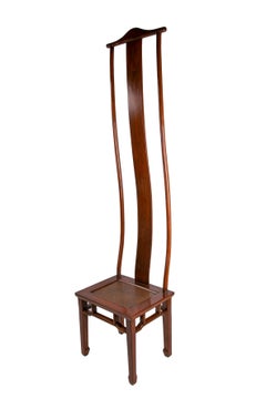 Pair of Oriental Style Wooden Chairs with Very High Backs
