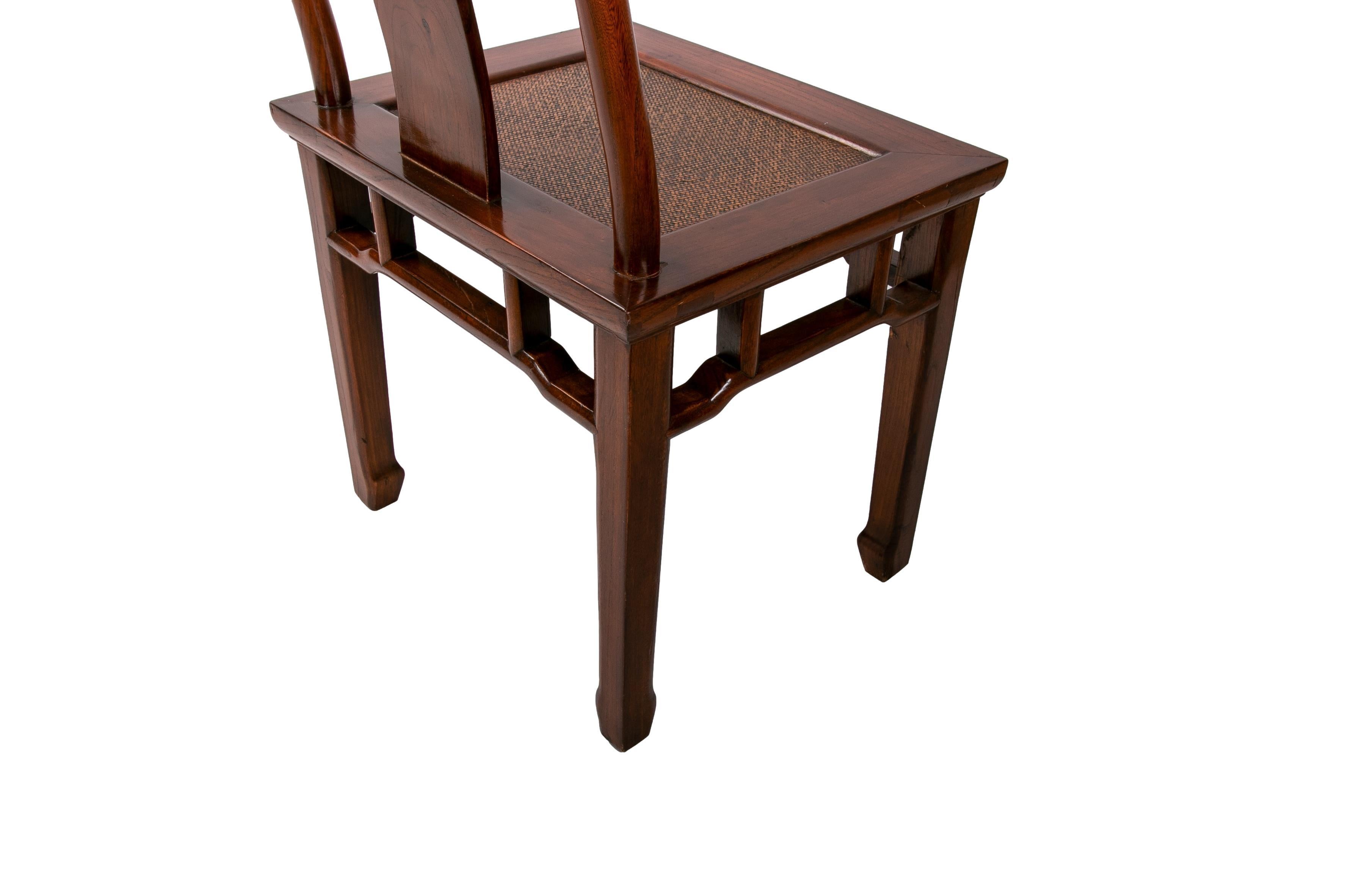 Pair of Oriental Style Wooden Chairs with Very High Backs In Good Condition For Sale In Marbella, ES