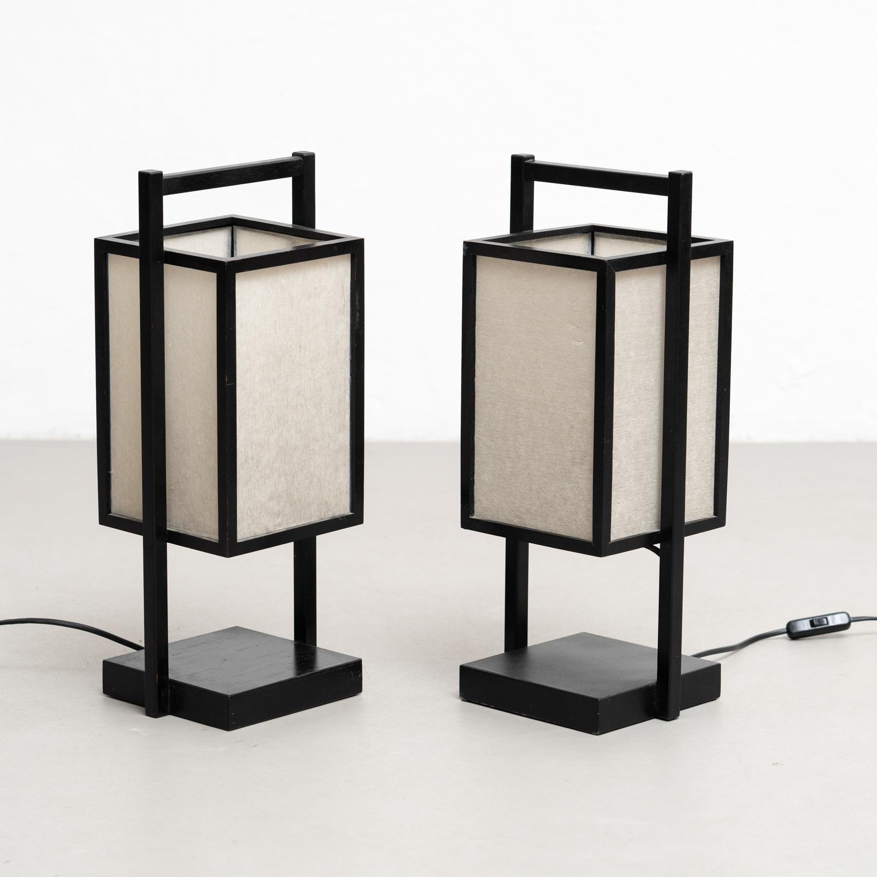 Pareja de lámparas de mesa orientales - Circa 1960 mediados del siglo XX en venta