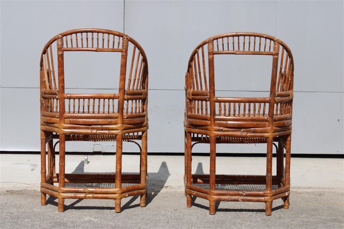 Pair of Orientalist Bamboo Chairs Asian Design 1950s for Garden 3