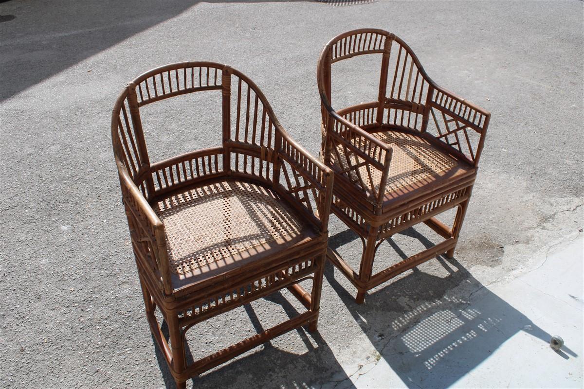 Pair of Orientalist Bamboo Chairs Asian Design 1950s for Garden 5