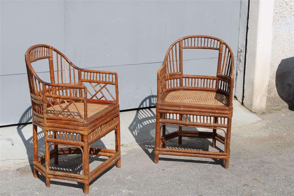 Pair of Orientalist Bamboo Chairs Asian Design 1950s for Garden 6