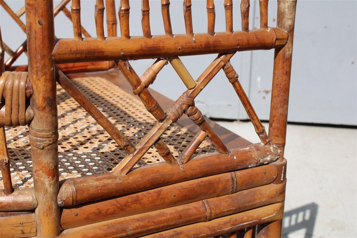 Pair of Orientalist Bamboo Chairs Asian Design 1950s for Garden In Good Condition In Palermo, Sicily
