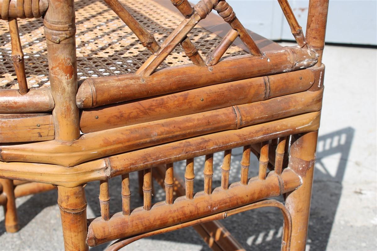 Mid-20th Century Pair of Orientalist Bamboo Chairs Asian Design 1950s for Garden