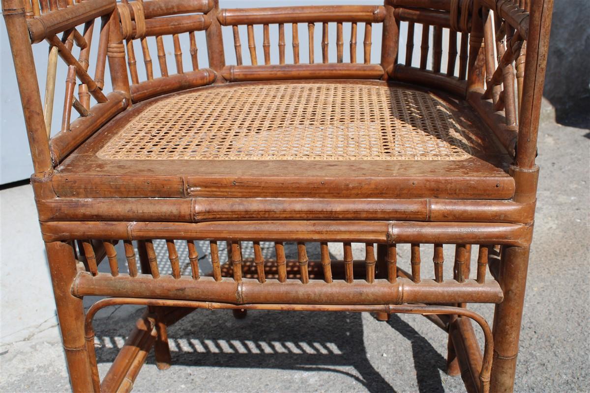 Pair of Orientalist Bamboo Chairs Asian Design 1950s for Garden 1