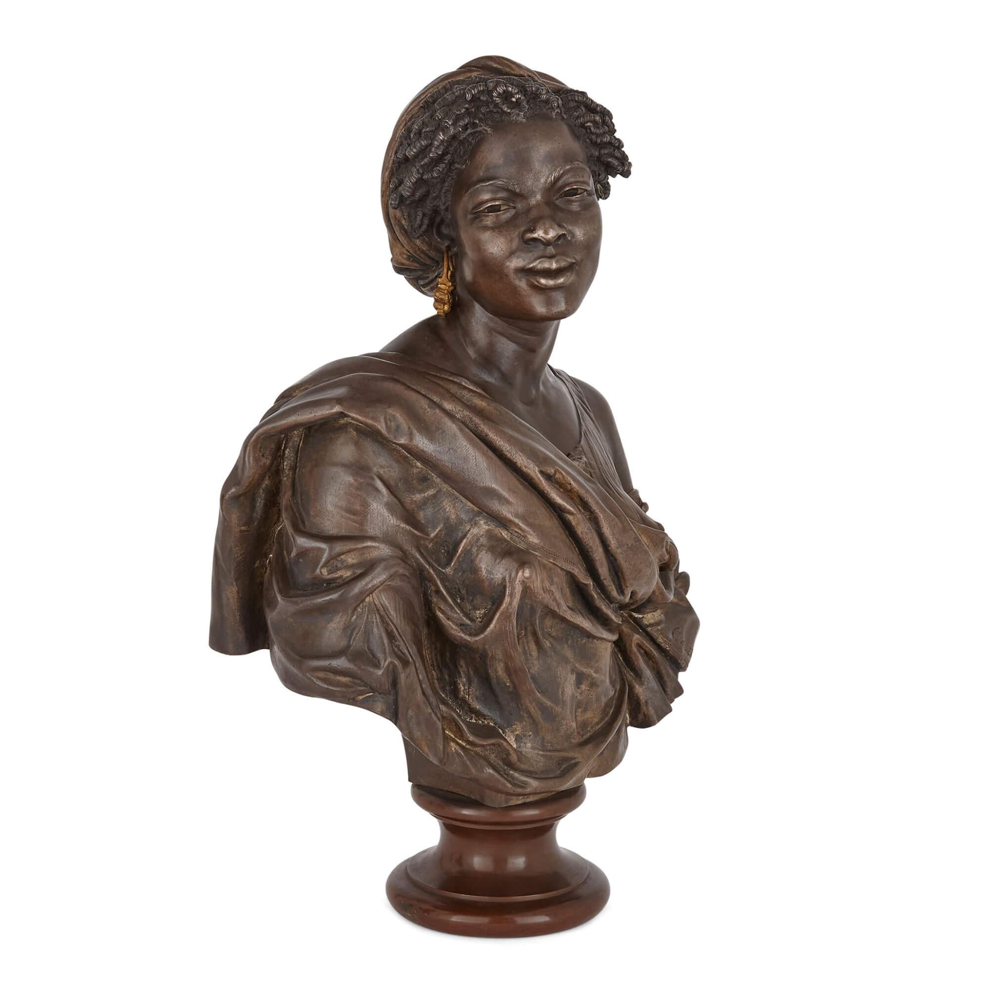 Francese Coppia di busti orientalisti in bronzo di Cordier, 1861 in vendita