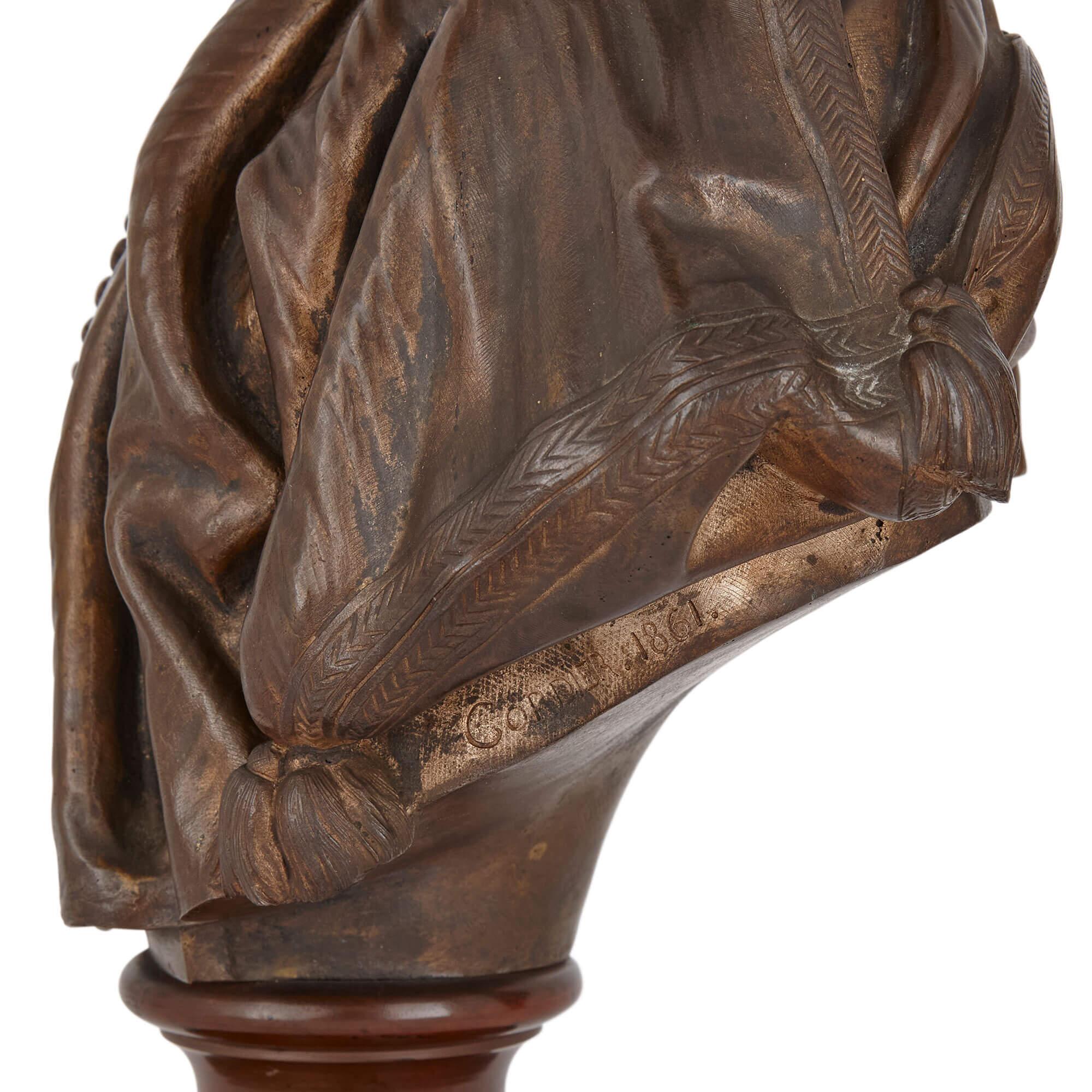 Bronzo Coppia di busti orientalisti in bronzo di Cordier, 1861 in vendita