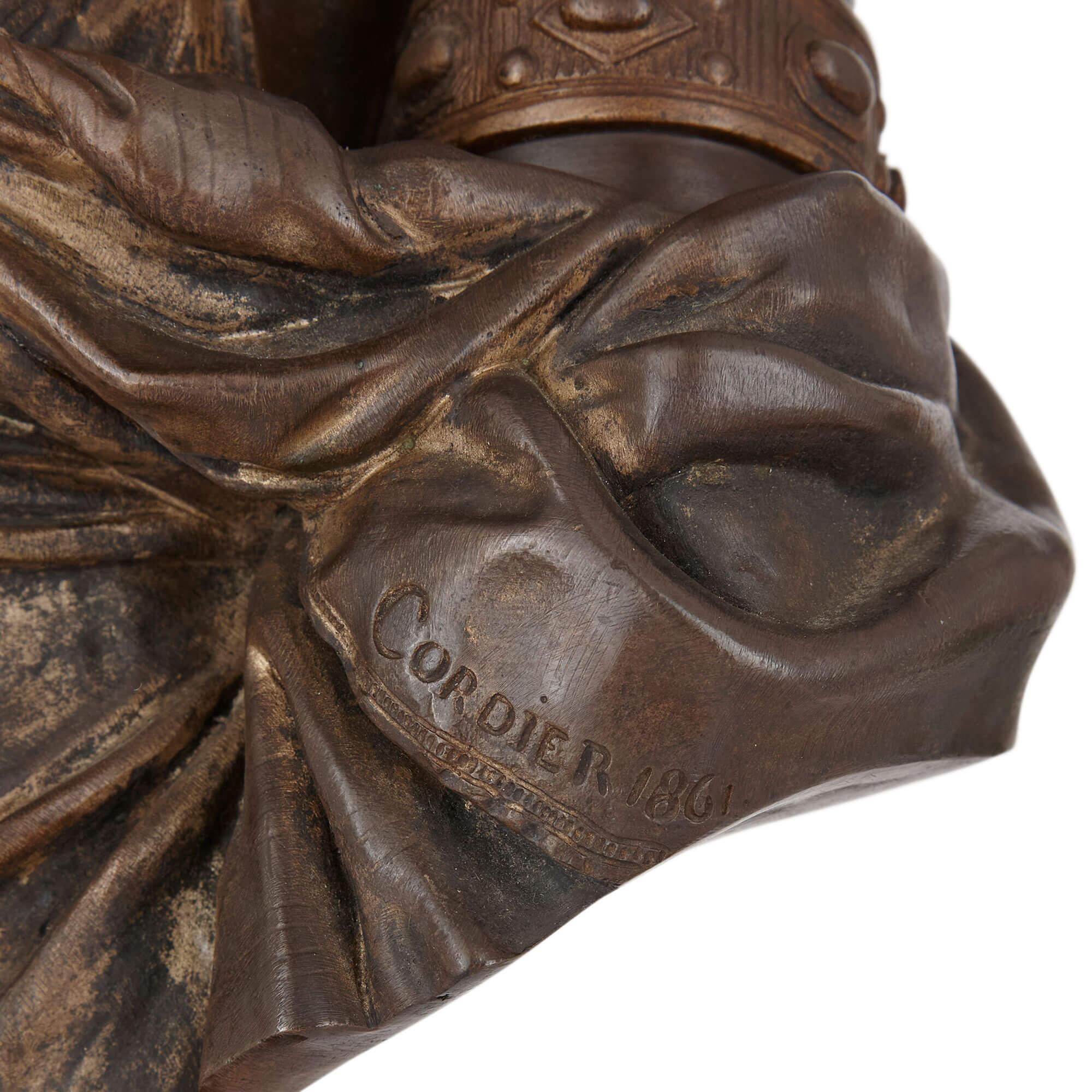 Coppia di busti orientalisti in bronzo di Cordier, 1861 in vendita 1