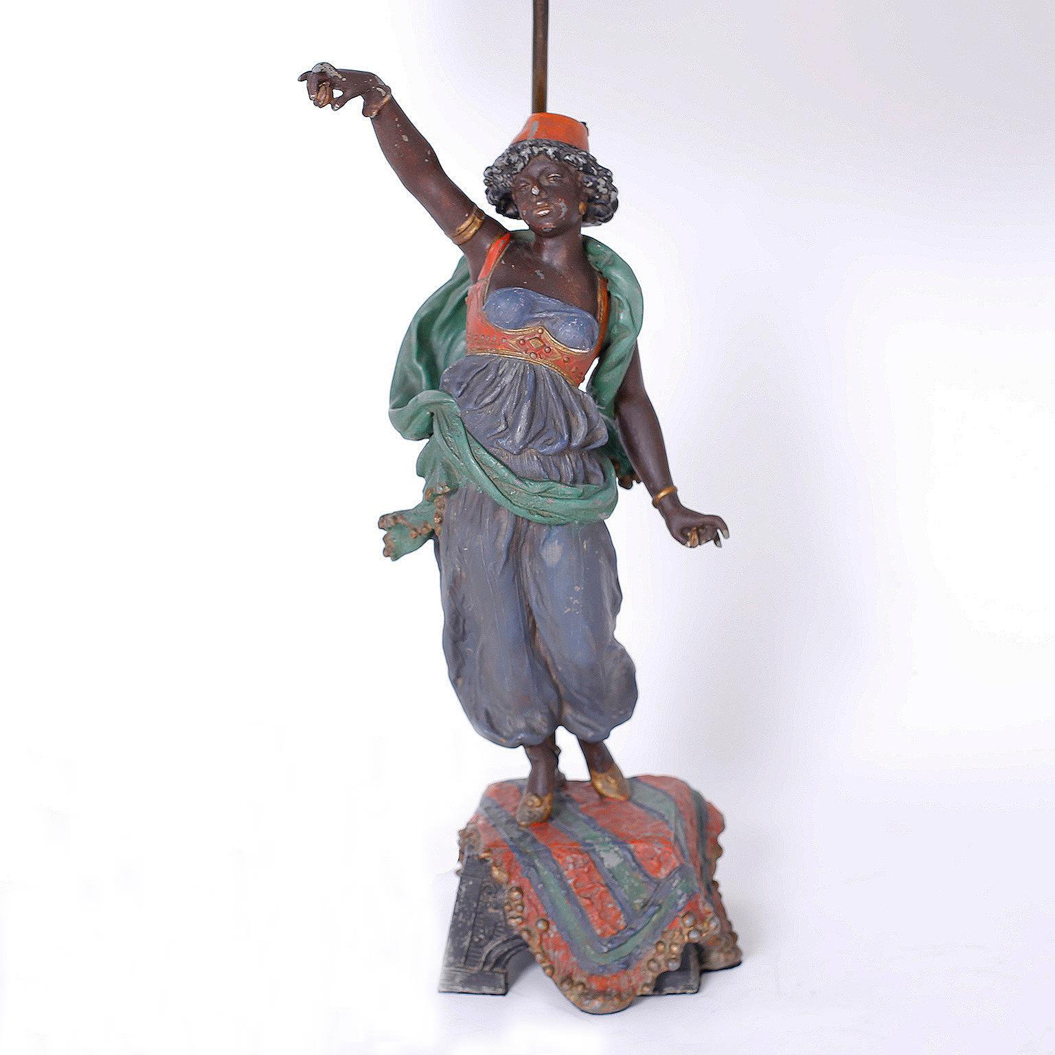 Victorian Pair of Orientalist Figural Table Lamps For Sale
