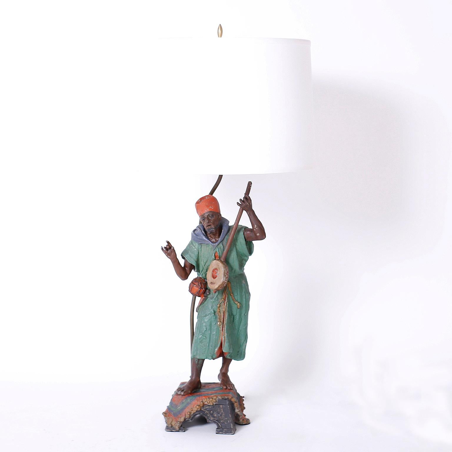 20th Century Pair of Orientalist Figural Table Lamps For Sale