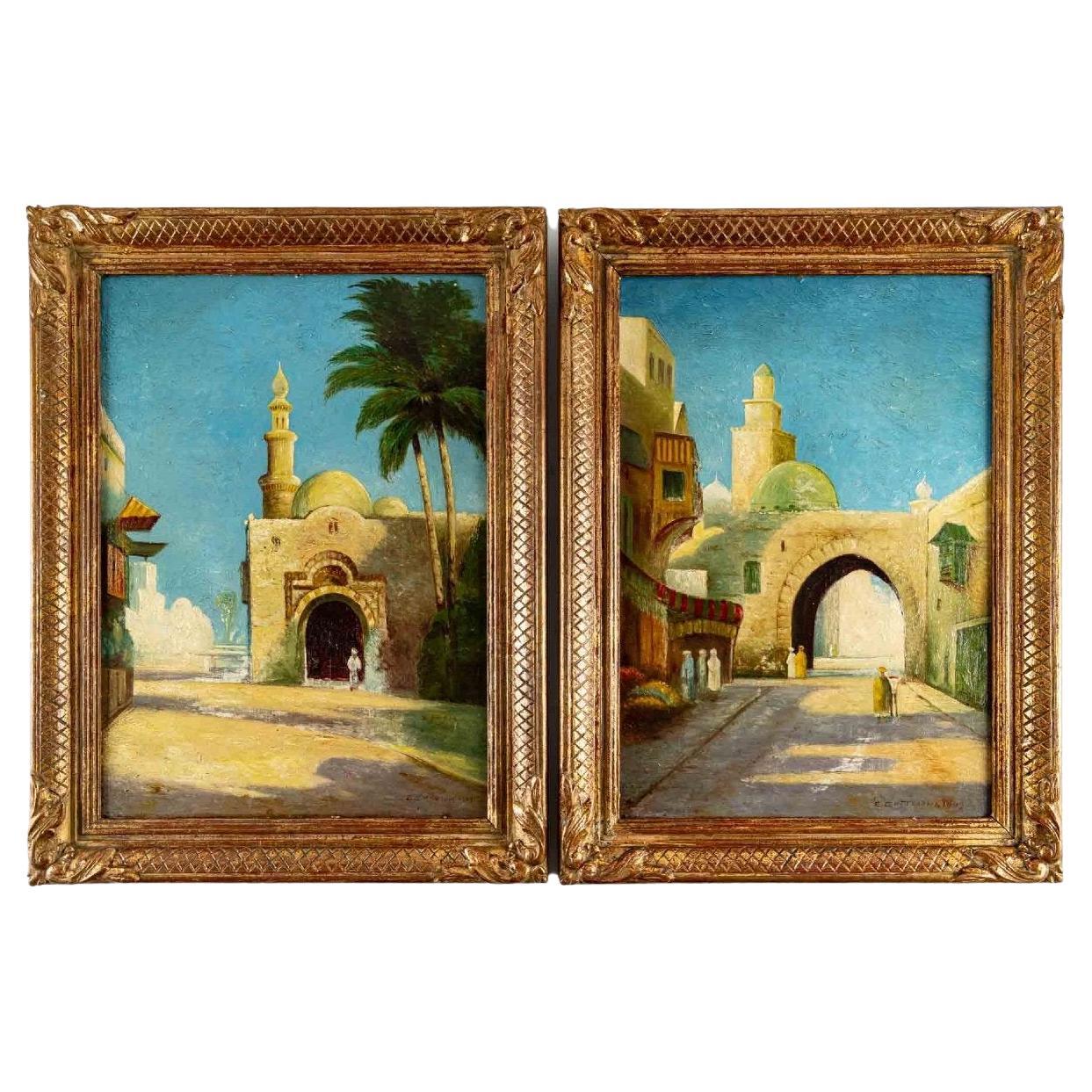 Pair Of Orientalist Paintings Beginning XXth Century