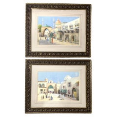 Pair of Orientalist Watercolour Paintings Singed and Dated