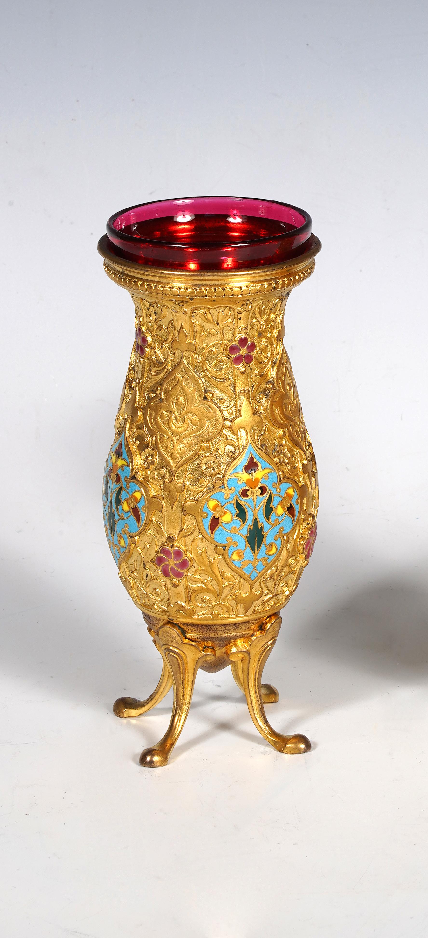 Francese Coppia di vasi orientalisti di F. Barbedienne, Francia, 1880 circa in vendita