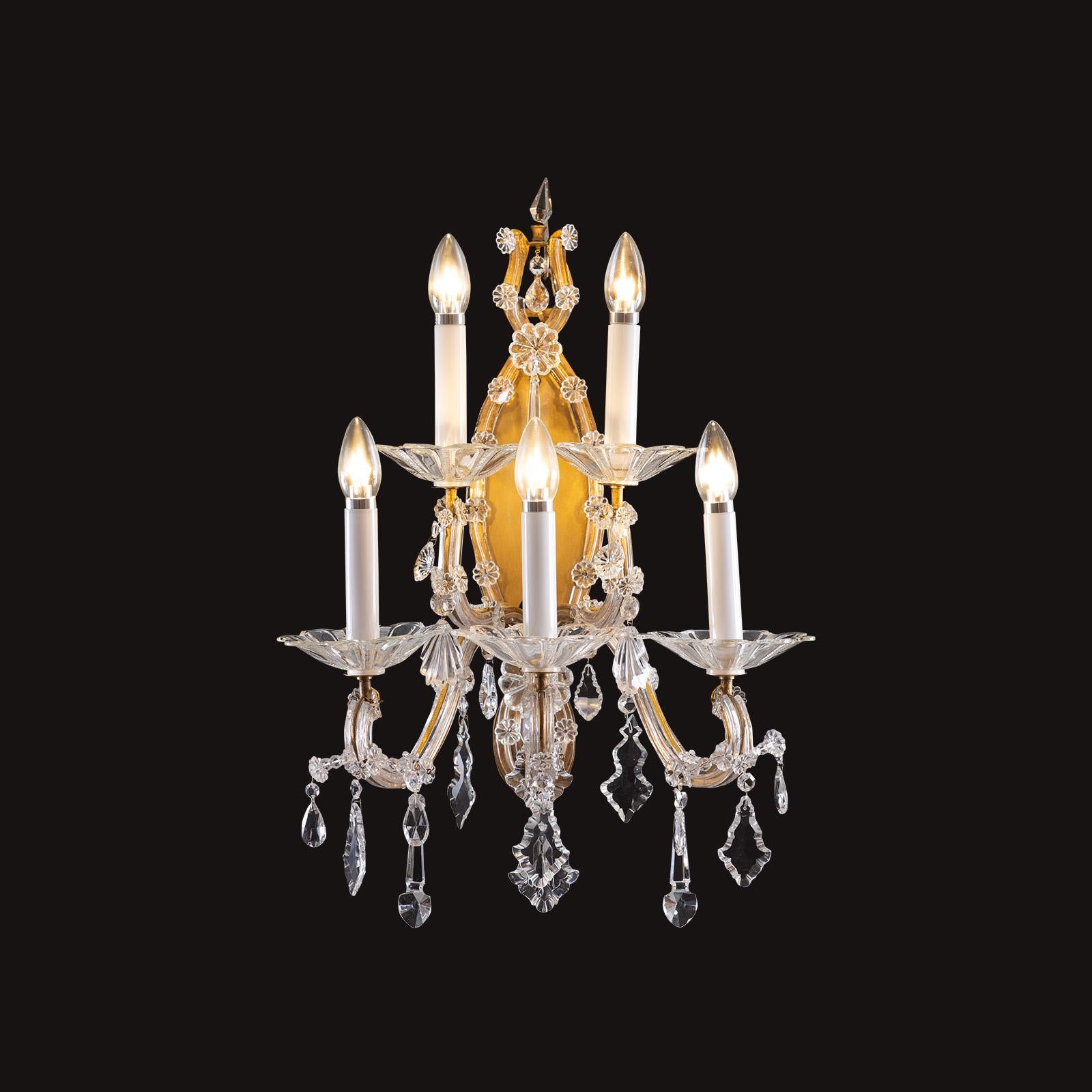 Néo-baroque Paire d'appliques originales de 1880, 19ème siècle de style baroque Marie-Thérèse en vente